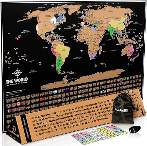 Landmass Scratch-Off World Map
