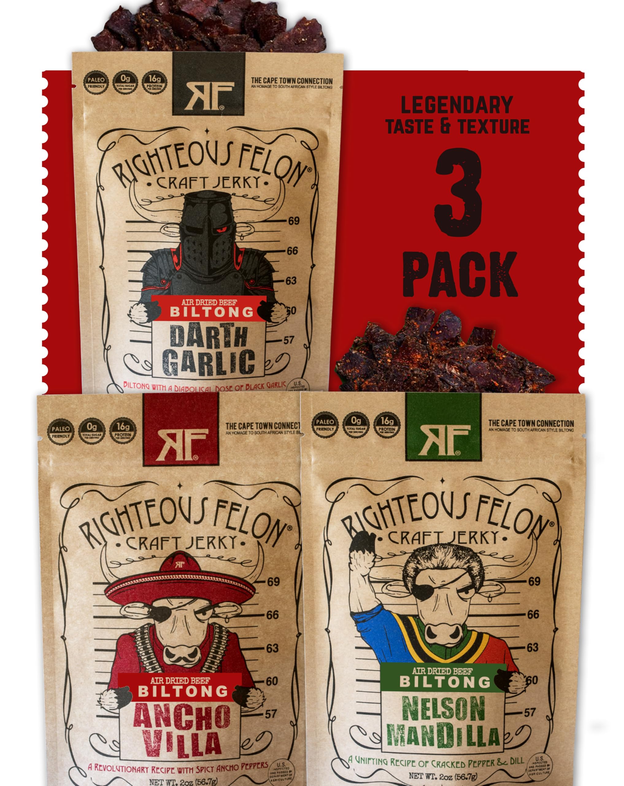 Righteous Felon Beef Jerky Variety