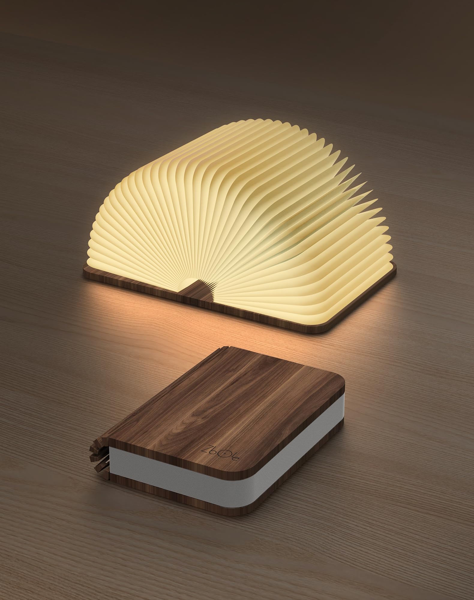 Wooden Folding Book Lamp (Rechargeable)