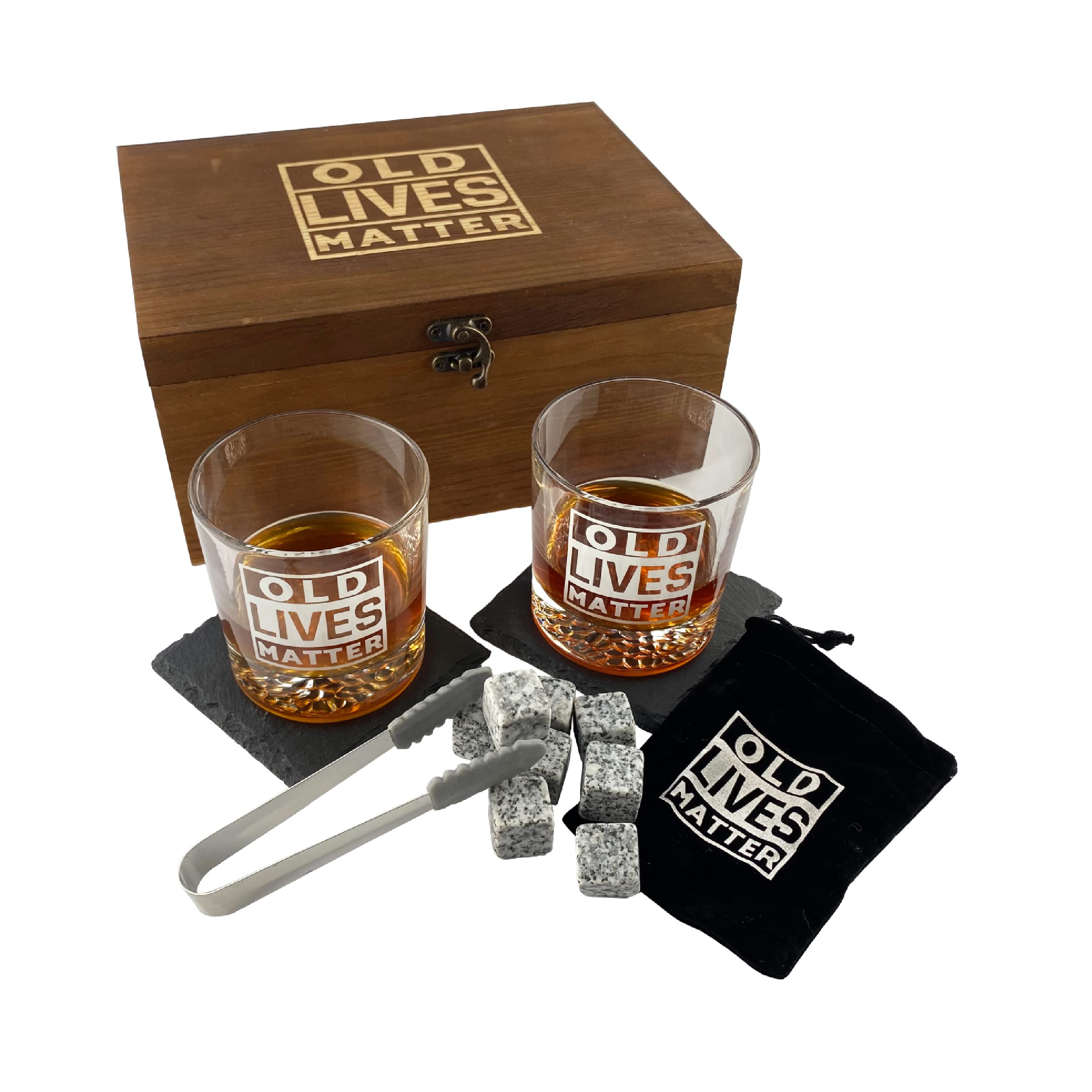 Whiskey Stones & Glasses Gift Set