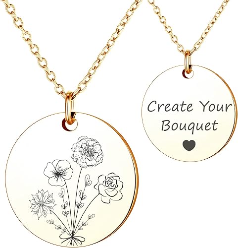Personalized Birth Flower Necklace