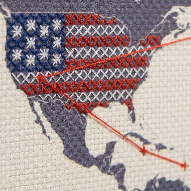 Easy DIY Gifts 2024: Cross Stitch Map Wall Art Gift 2024