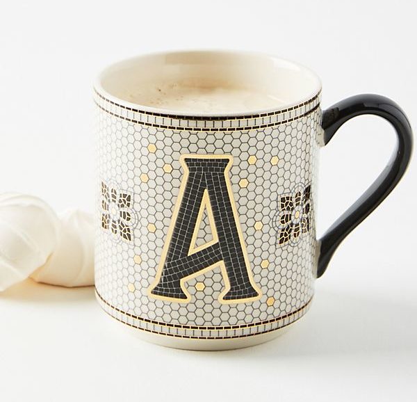 Cool Personalized Gifts 2022: Monogrammed Tile Mug 2022
