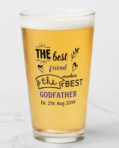 Christmas Best Freakin/' Godfather /& Uncle Ever Godfather Gifts Beer Glass Funny Gift Idea for The Best Godfather for Godfather Proposal Box and Greeting Card Included Birthday