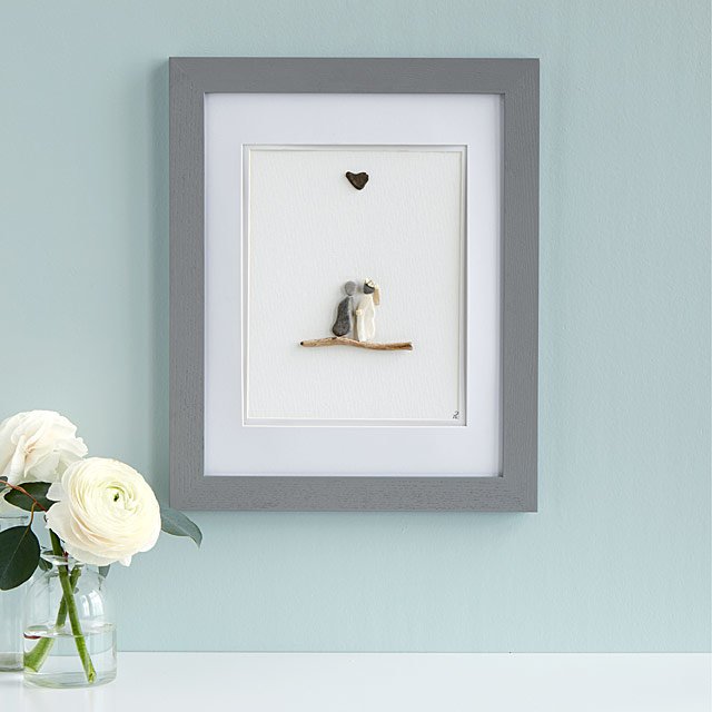 Gifts For Fiance 2022: Wedding Pebble Portrait