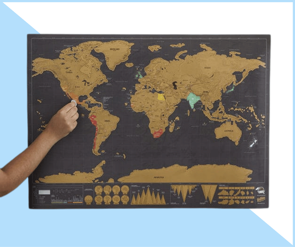 Travel Map Scratch Off Poster