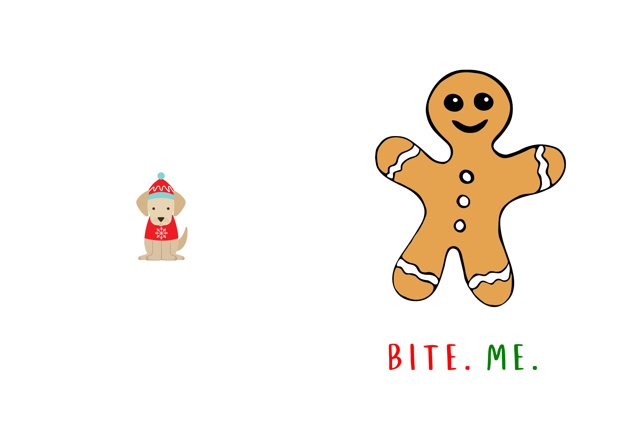 Bite Me Gingerbread Man Card Printable
