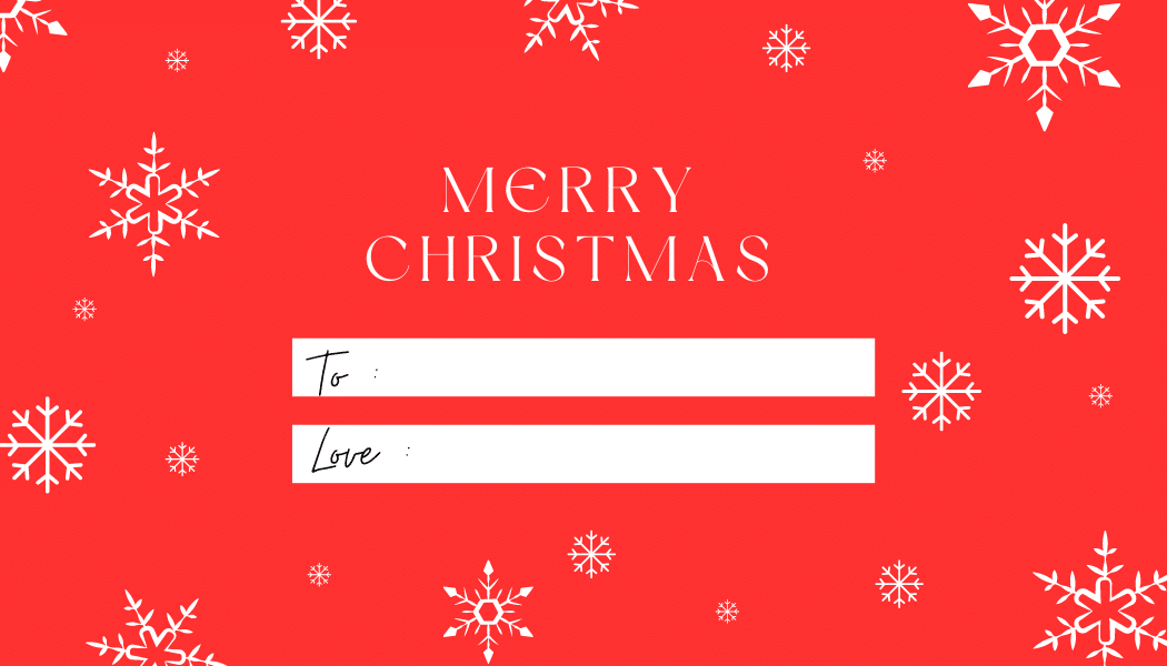 Red Merry christmas Tag