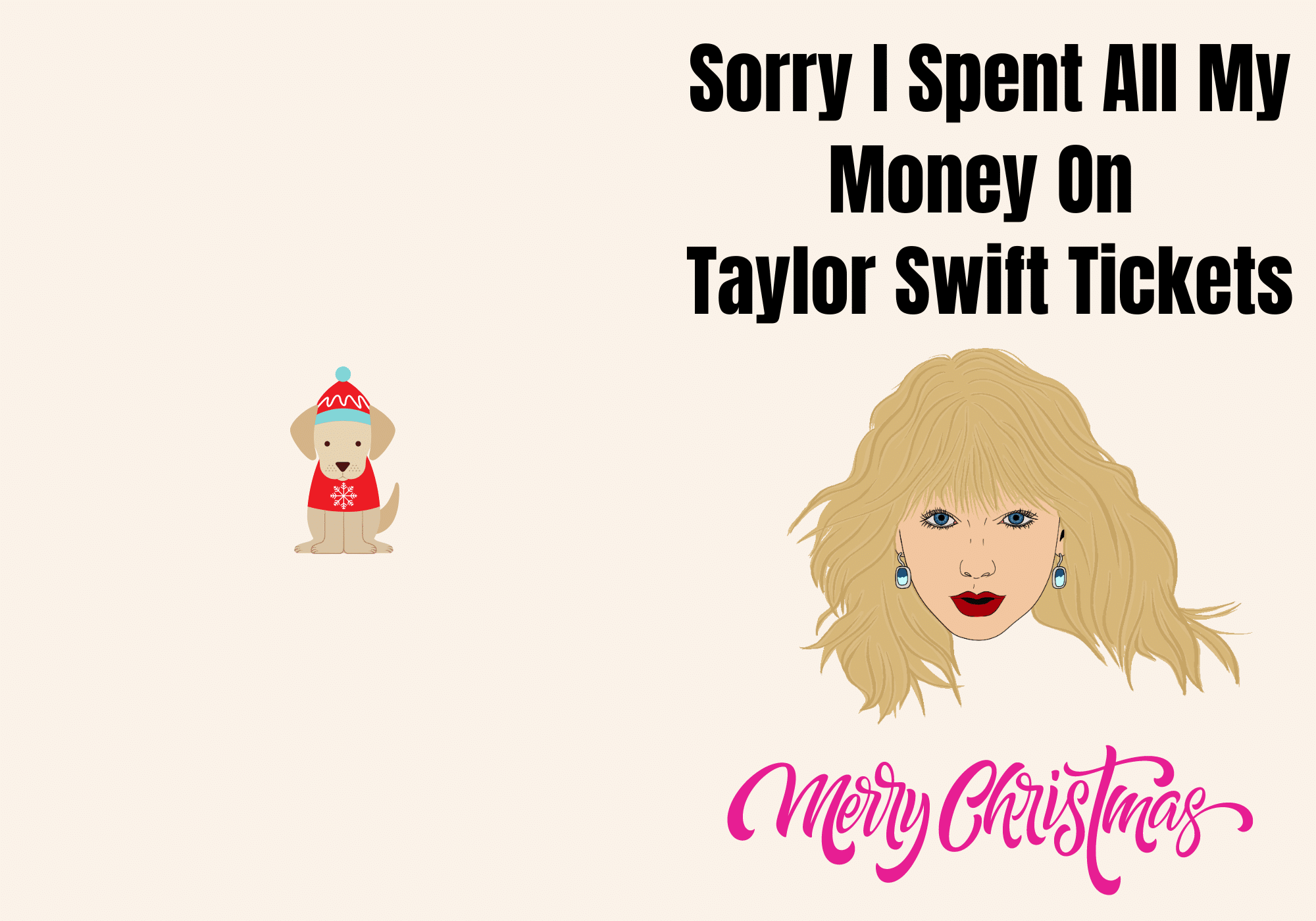 Taylor Swift Christmas Card Free Printable 2023