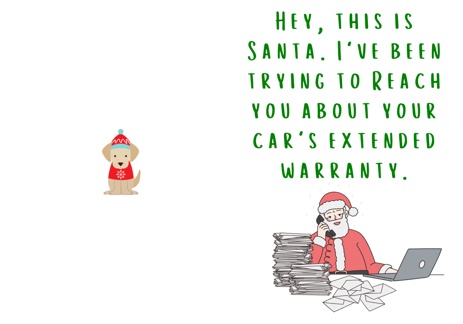 16 Funny Printable Christmas Cards - Santa Car Card 1536x1075 