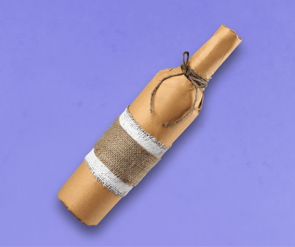 How to Wrap a Wine Bottle With Brown Paper Wrapping