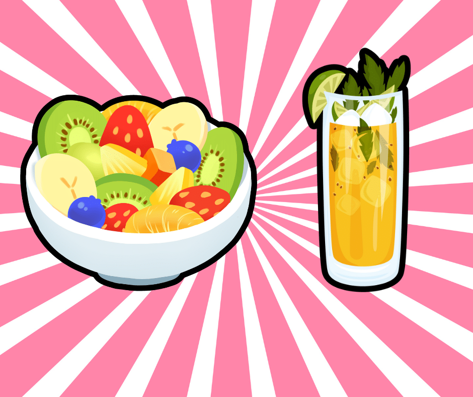 Mother's Day Brunch Menu:  Fruit Salad + Mojito