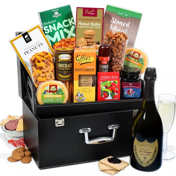 Best Christmas Gift Baskets 2023: Dom Perignon Champagne & Snack 2023