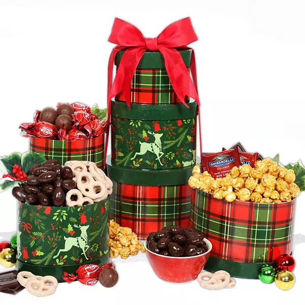 Best Christmas Gift Baskets 2023: Reindeer Treats Tower 2023
