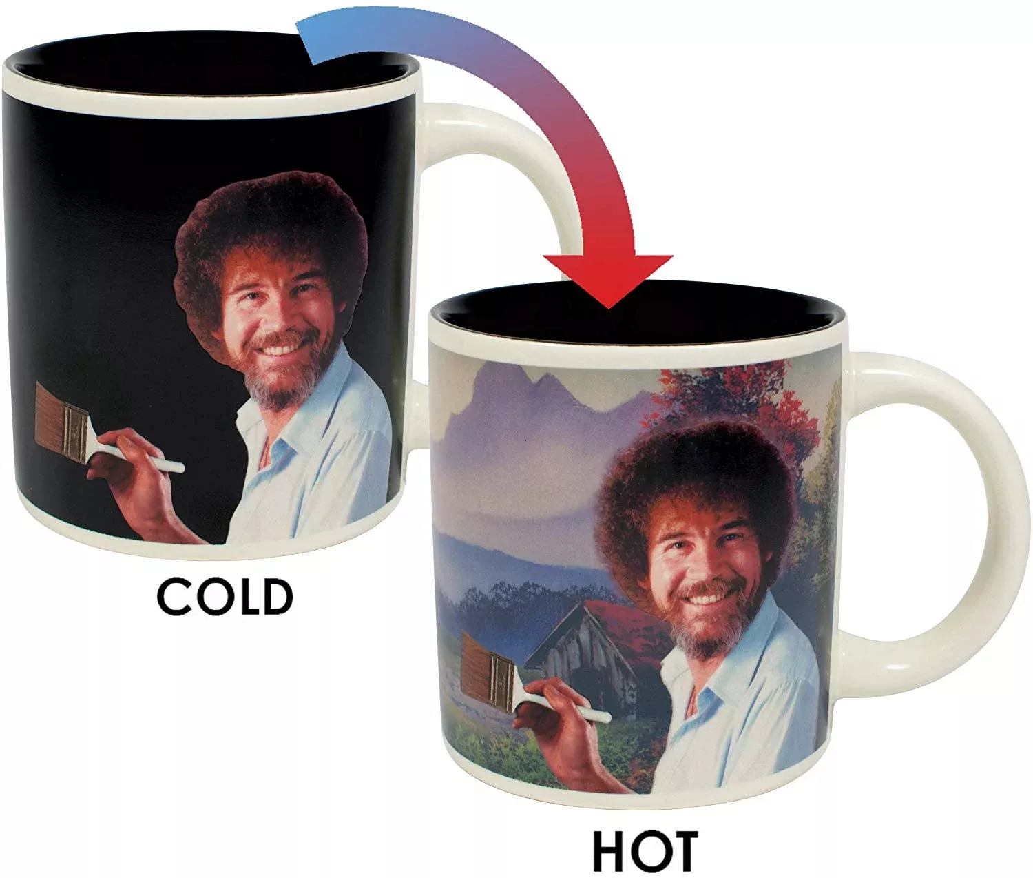 Funny Gag Gifts 2023: Bob Ross Coloring Changing Mug 2023