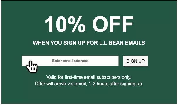 LL Bean 10% Off Email Sign Up 2023