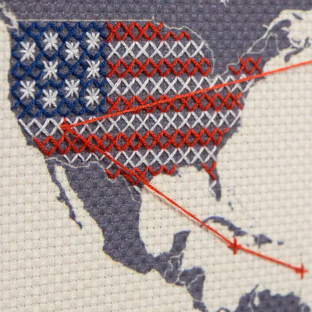 Easy DIY Gifts 2023: Cross Stitch Map Wall Art Gift 2023